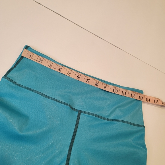 Zyia Active Venom Teal White Ombre Workout Leggings Light Shimmer 7/8 Size 6-8 - Picture 8 of 14